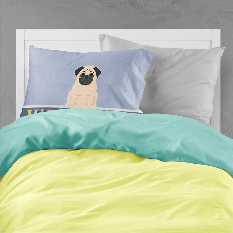 Pug Fawn Welcome Fabric Standard Pillowcase BB5589PILLOWCASE