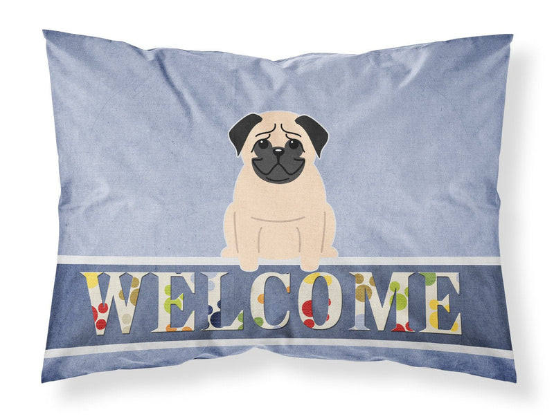 Pug Fawn Welcome Fabric Standard Pillowcase BB5589PILLOWCASE