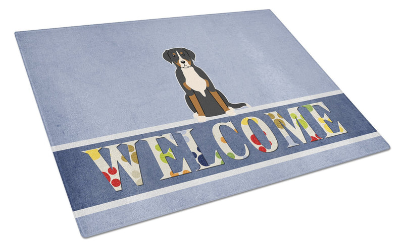 Greater Swiss Mountain Dog Welcome Glass Cutting Board Large BB5618LCB