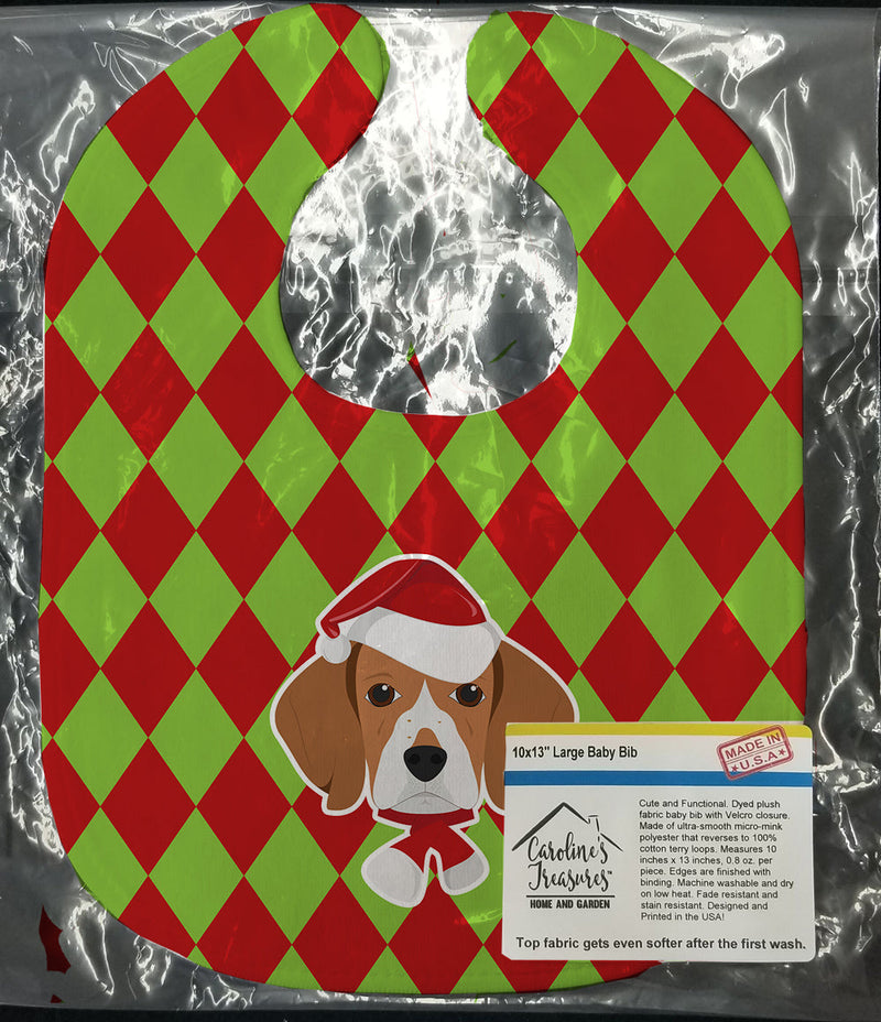 Christmas Beagle Baby Bib BB5974BIB