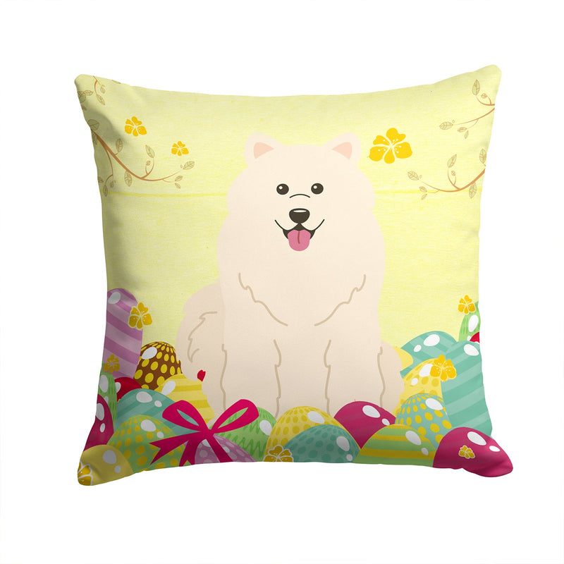 Easter Eggs Samoyed Fabric Decorative Pillow BB6030PW1414