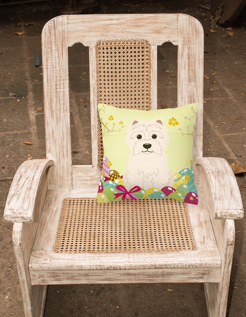 Easter Eggs Westie Fabric Decorative Pillow BB6042PW1818