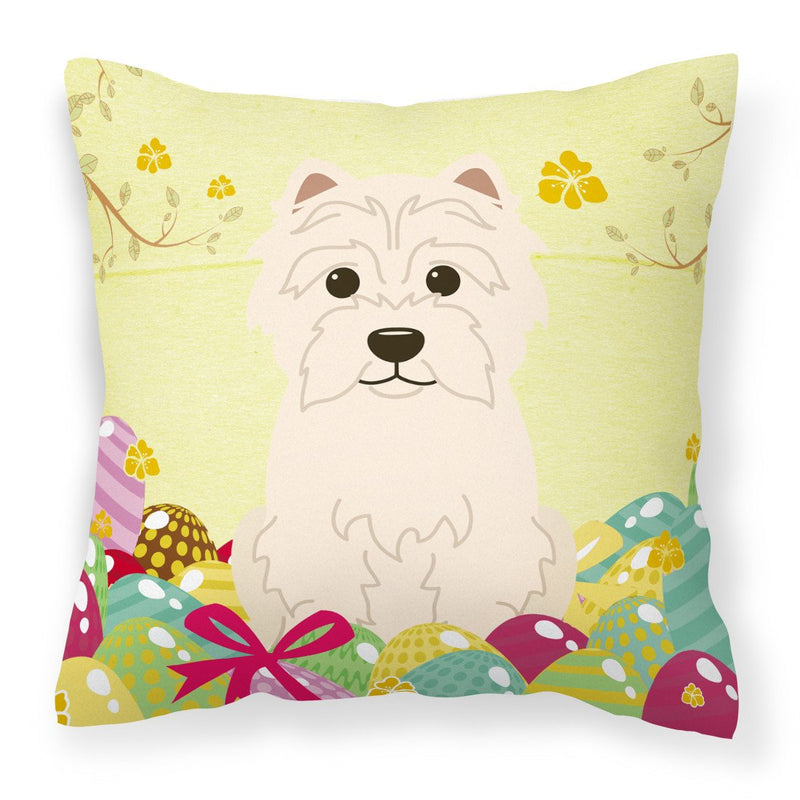 Easter Eggs Westie Fabric Decorative Pillow BB6042PW1818