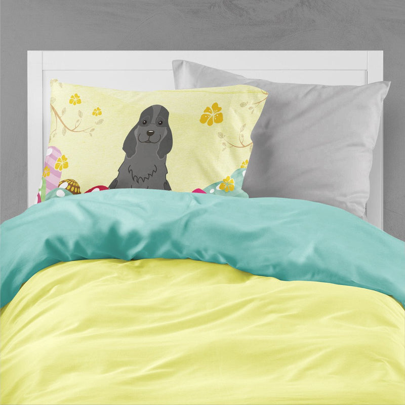 Easter Eggs Cocker Spaniel Black Fabric Standard Pillowcase BB6092PILLOWCASE