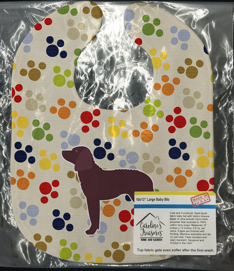 American Water Spaniel Pawprints Baby Bib BB6306BIB