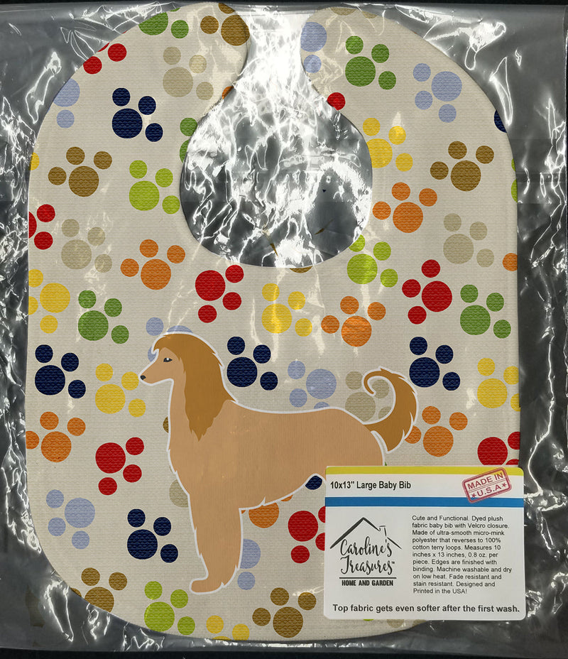 Afghan Hound Pawprints Baby Bib BB6311BIB