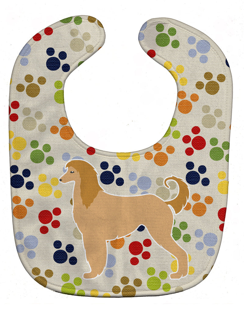 Afghan Hound Pawprints Baby Bib BB6311BIB