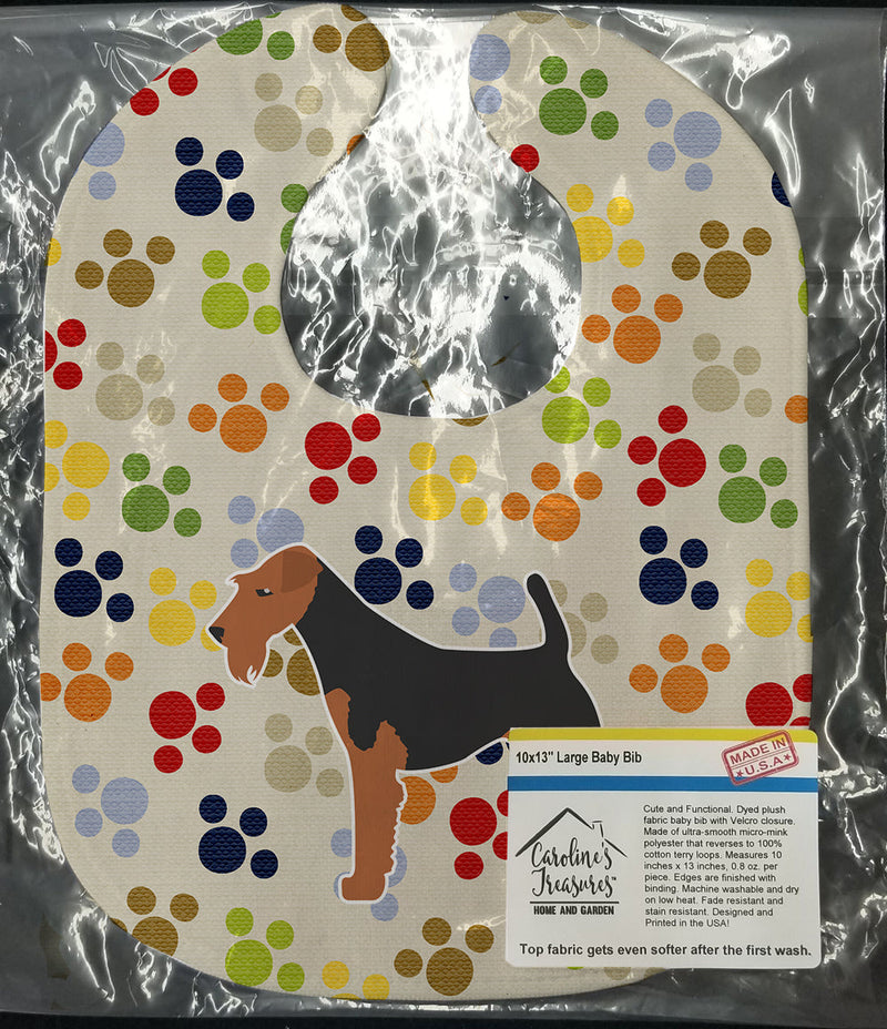 Airedale Terrier Pawprints Baby Bib BB6362BIB