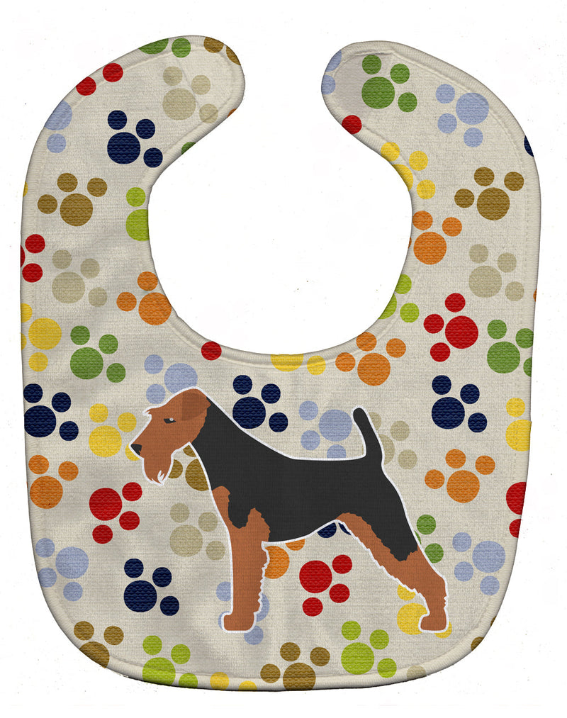 Airedale Terrier Pawprints Baby Bib BB6362BIB