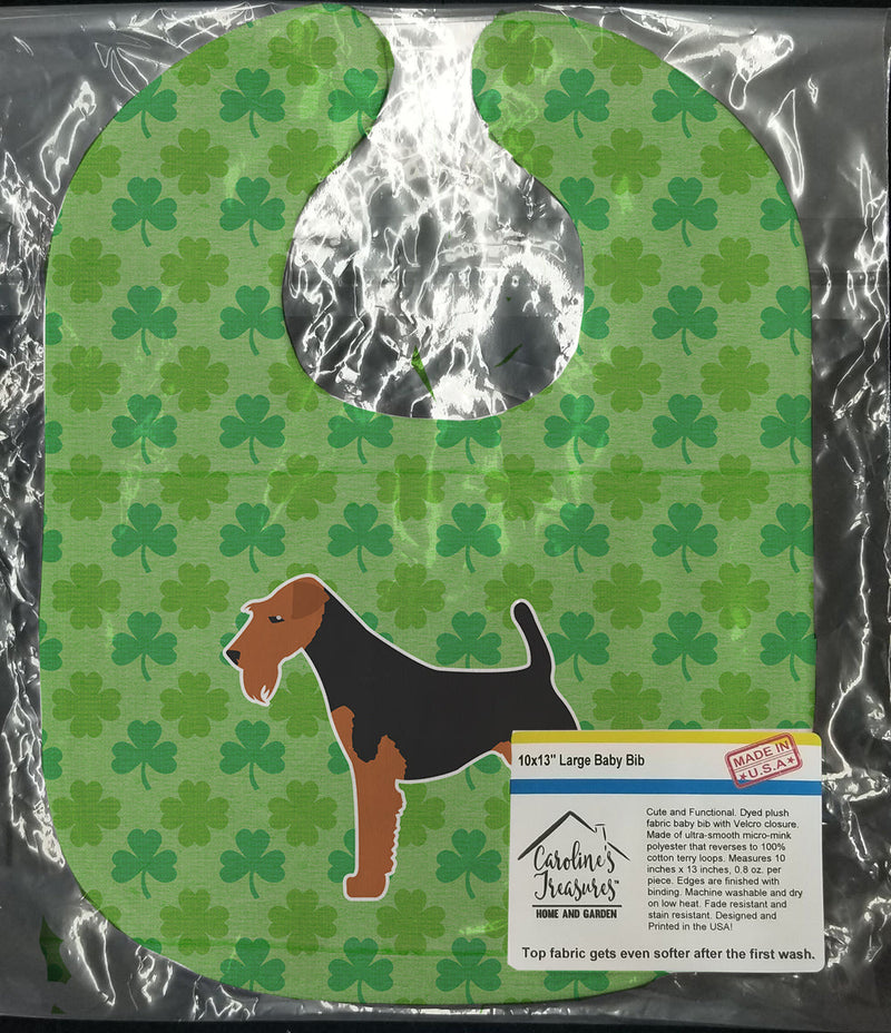 Airedale Terrier Shamrocks  Baby Bib BB6462BIB