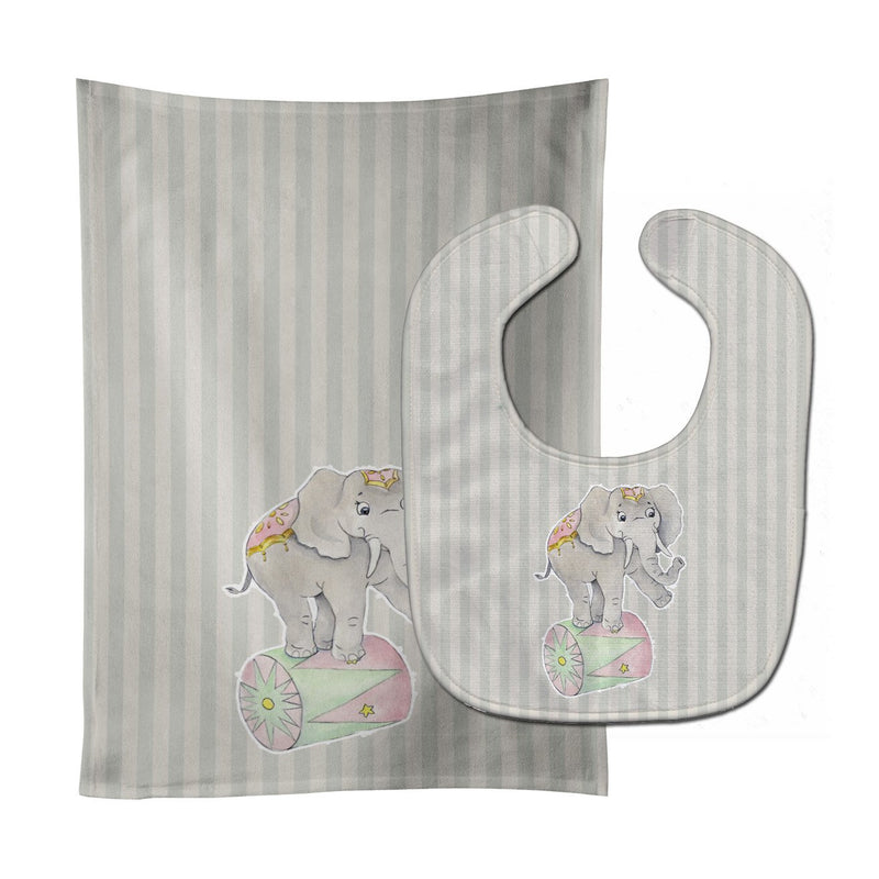 Circus Elephant Baby Bib & Burp Cloth BB6859STBU