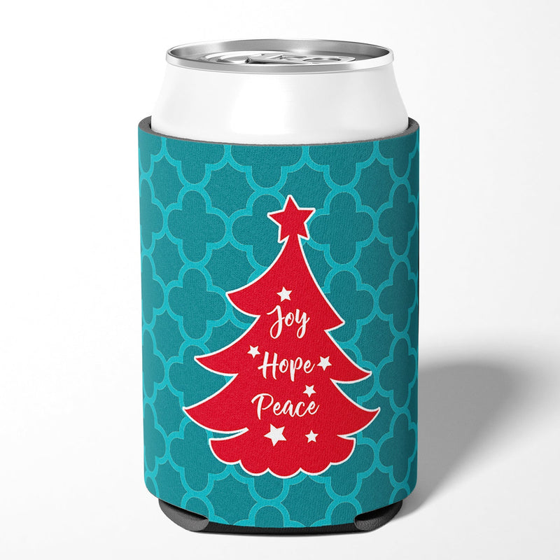 Christmas Tree Teal Red Can or Bottle Hugger BB6970CC