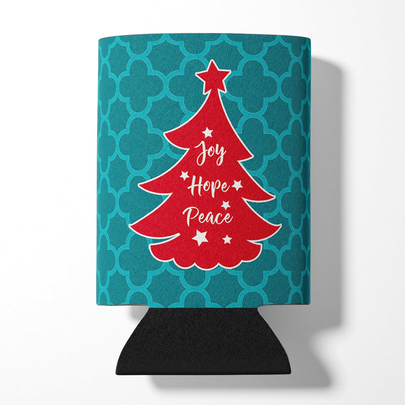 Christmas Tree Teal Red Can or Bottle Hugger BB6970CC