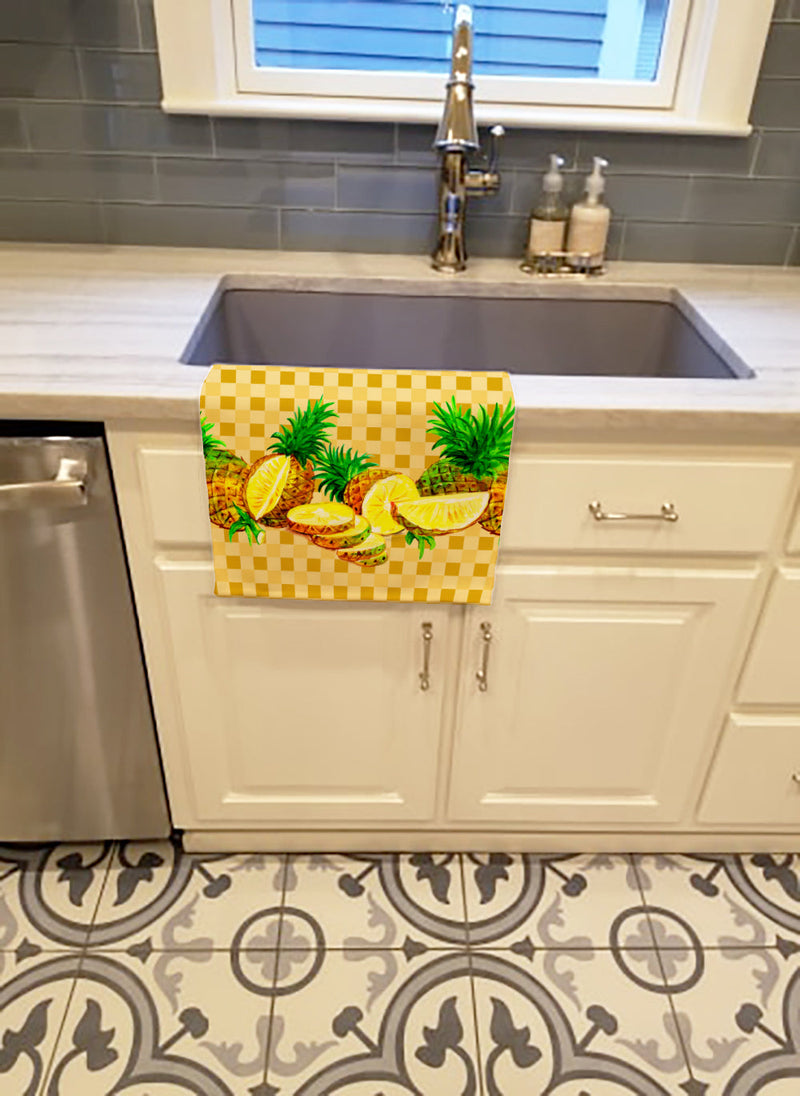 Pineapples on Basketweave Kitchen Towel BB7180KTWL