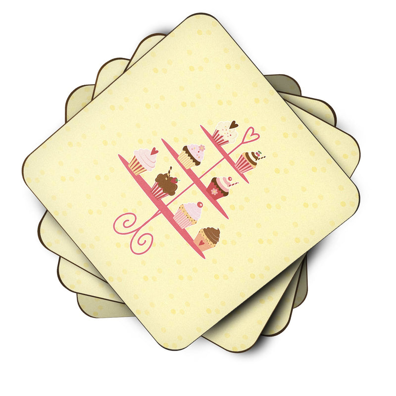 3 Tier Cupcakes on Yellow Foam Coaster Set of 4 BB7289FC