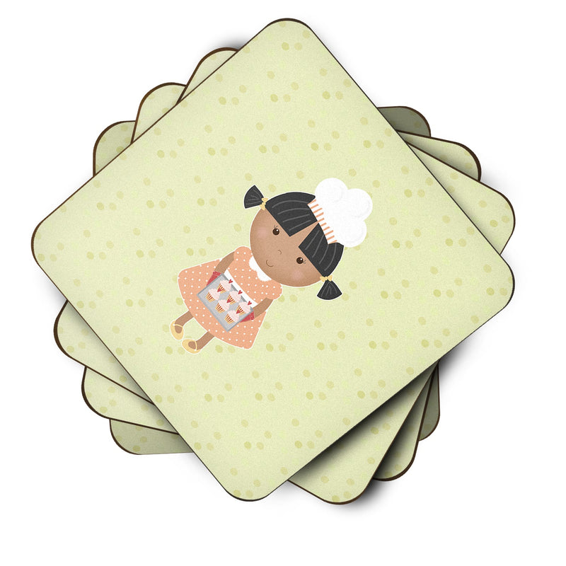 African American Baker on Green Foam Coaster Set of 4 BB7308FC