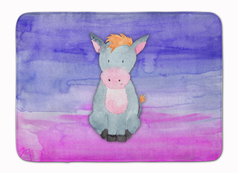 Donkey Watercolor Machine Washable Memory Foam Mat BB7415RUG