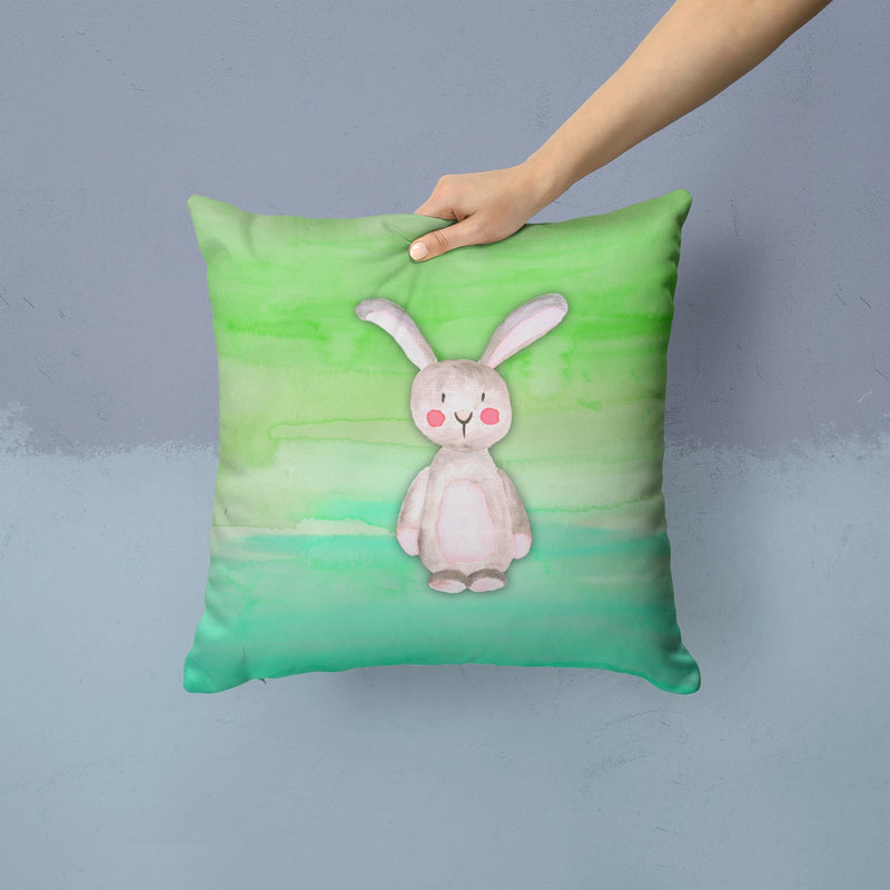 Bunny Rabbit Watercolor Fabric Decorative Pillow BB7437PW1414