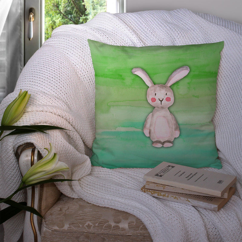 Bunny Rabbit Watercolor Fabric Decorative Pillow BB7437PW1414