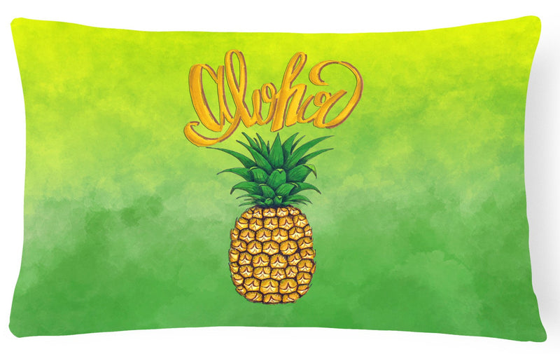 Aloha Pineapple Welcome Canvas Fabric Decorative Pillow BB7451PW1216