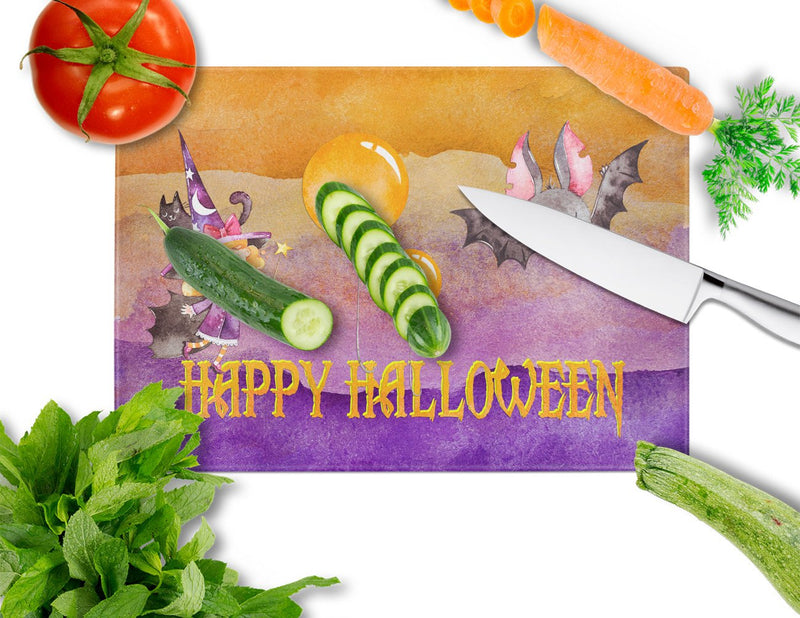 Halloween Little Witch and Bat Glass Cutting Board Large BB7458LCB