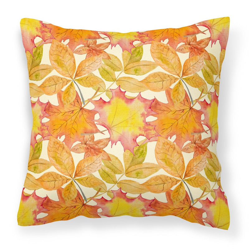 Fall Leaves Watercolor Fabric Decorative Pillow BB7497PW1818