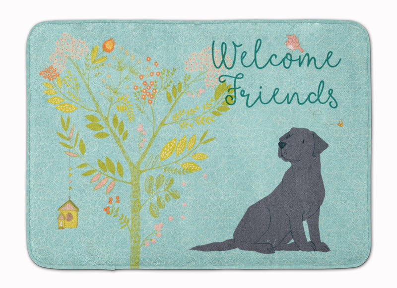 Welcome Friends Black Labrador Retriever Machine Washable Memory Foam Mat BB7595RUG