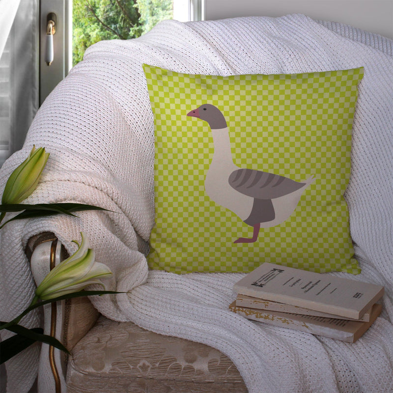 Buff Grey Back Goose Green Fabric Decorative Pillow BB7727PW1414