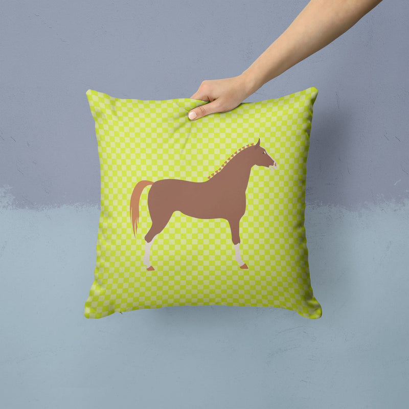 Hannoverian Horse Green Fabric Decorative Pillow BB7735PW1414