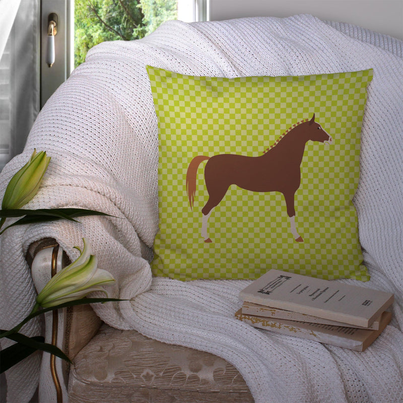 Hannoverian Horse Green Fabric Decorative Pillow BB7735PW1414