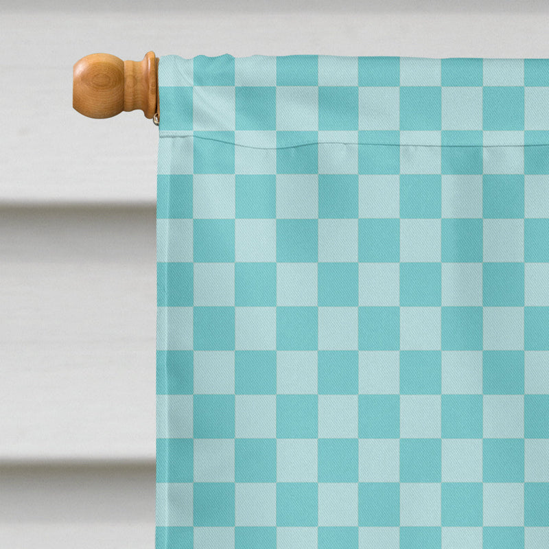 Catalan Donkey Blue Check Flag Canvas House Size BB8029CHF