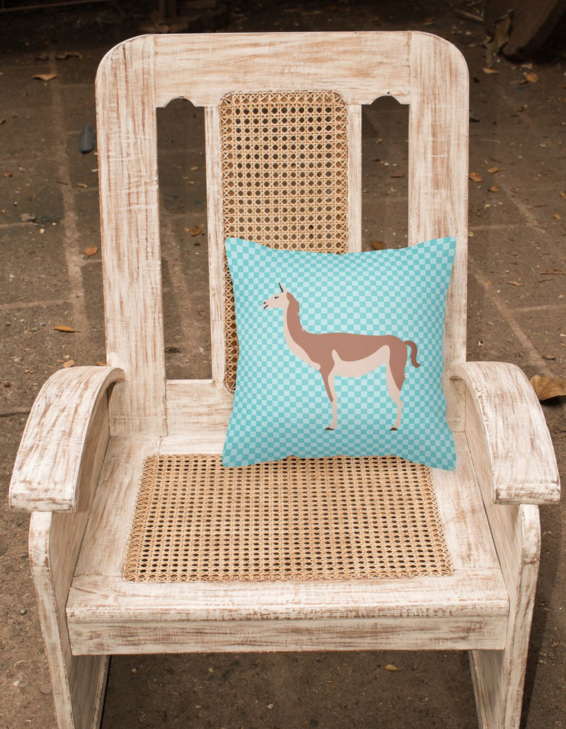 Guanaco Blue Check Fabric Decorative Pillow BB8095PW1818