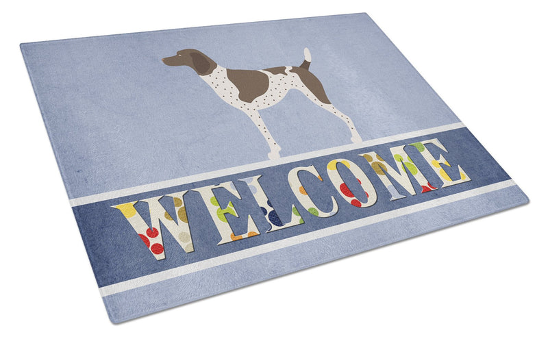 German Shorthaired Pointer Welcome Glass Cutting Board Large BB8283LCB