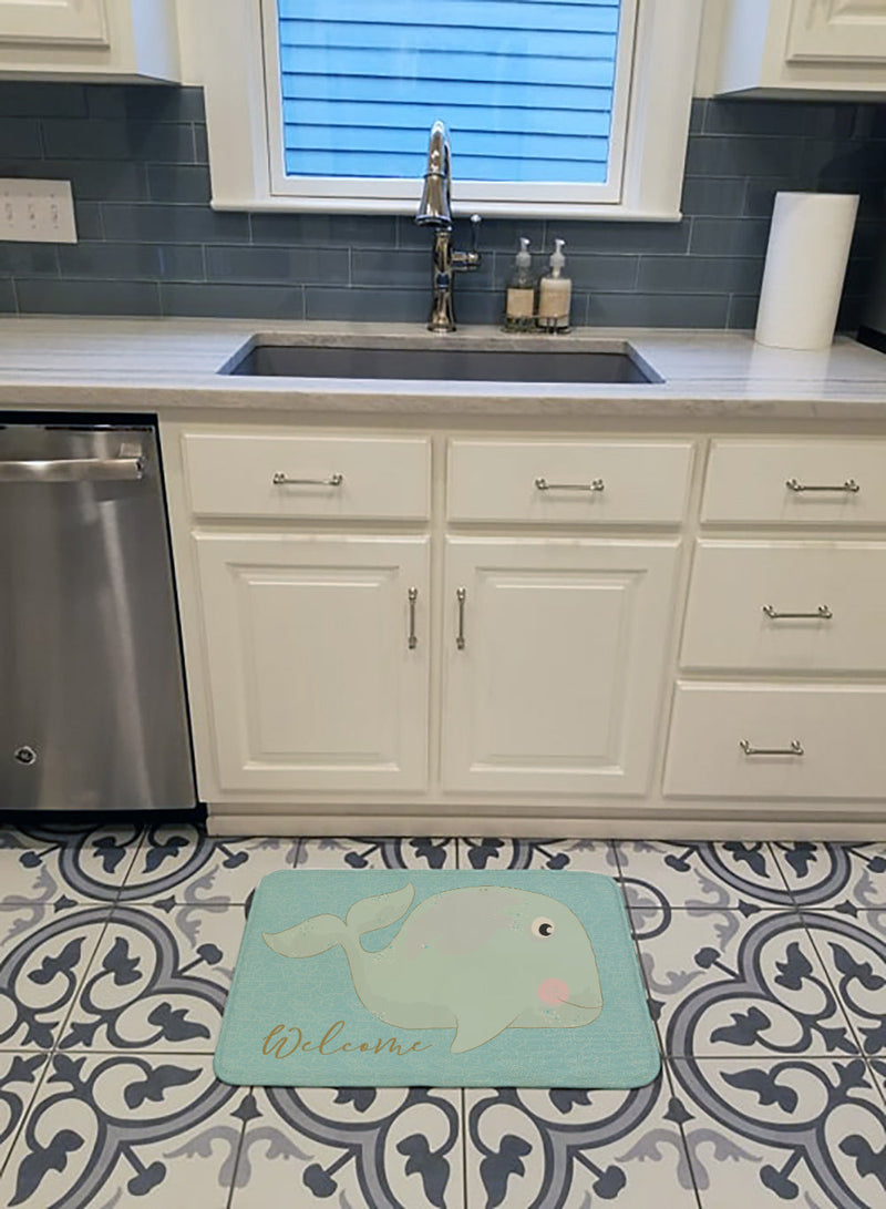 Whale Welcome Machine Washable Memory Foam Mat BB8533RUG