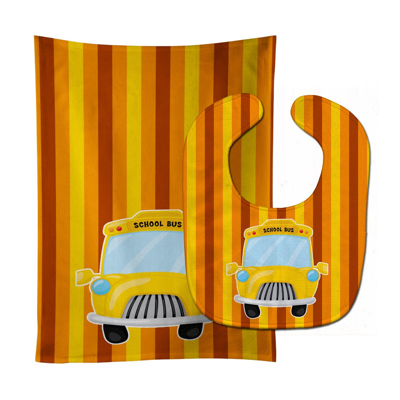 Back to School Bus Baby Bib & Burp Cloth BB8868STBU