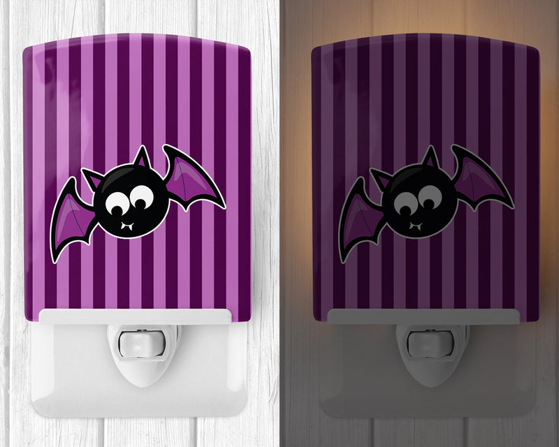 Halloween Bat Purple Stripes Ceramic Night Light BB9111CNL