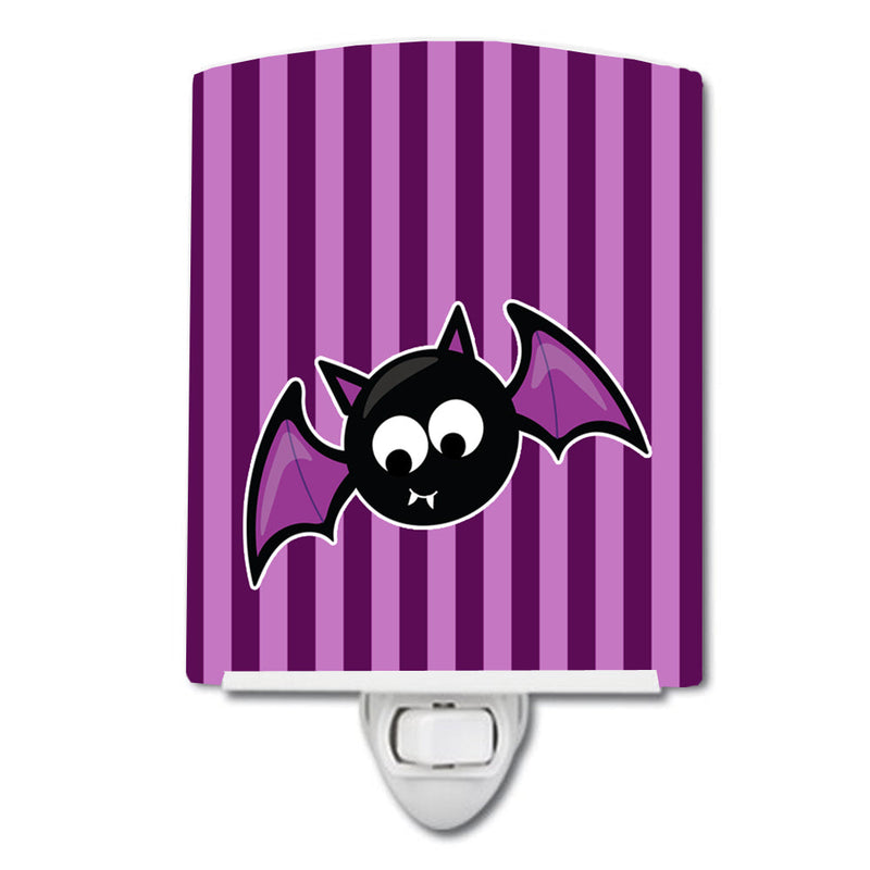 Halloween Bat Purple Stripes Ceramic Night Light BB9111CNL