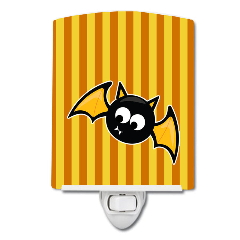 Halloween Bat Orange Stripes Ceramic Night Light BB9112CNL