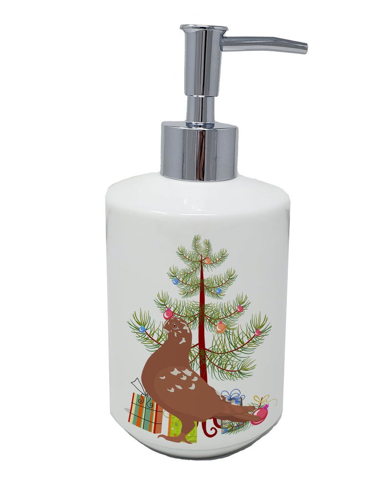 African Owl Pigeon Christmas Ceramic Soap Dispenser