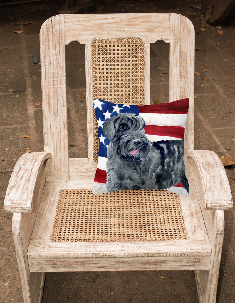 Giant Schnauzer Patriotic Fabric Decorative Pillow BB9660PW1818