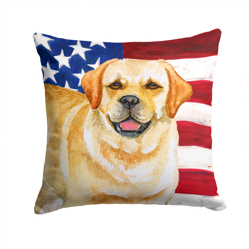 Golden Retriever Patriotic Fabric Decorative Pillow BB9664PW1414