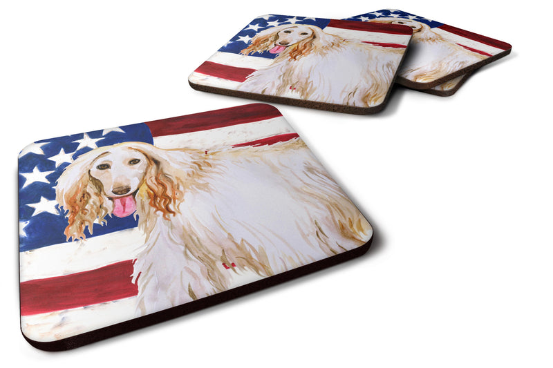 Afghan Hound Patriotic Foam Coaster Set of 4 BB9702FC