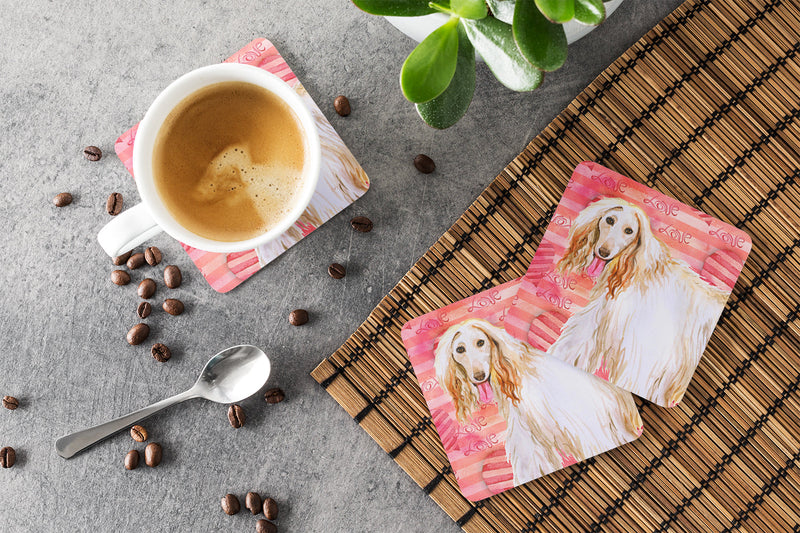 Afghan Hound Love Foam Coaster Set of 4 BB9789FC