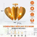 Elvira Farmhouse Gold Hexagonal Ceiling Light