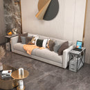 Parrot Uncle Tables for Sofa Industrial Wash Grey 2-Drawer Chairside End Table with USB Charging