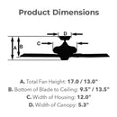 52" Traditional Pull Chain 5 Blades Ceiling Fan with Light