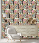 Contemporary Beige Floral Wallpaper Chic