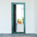 Farmhouse Blue Rectangle Wood Distressed Floor Mirror
