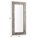Farmhouse Style Rectangle Wood Distressed Brown Floor Mirror