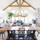 8-Light Golden Modern Candle Chandelier